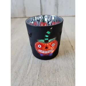 Dept 56 skeleton candle holder Halloween decor shabby chic bats vintage